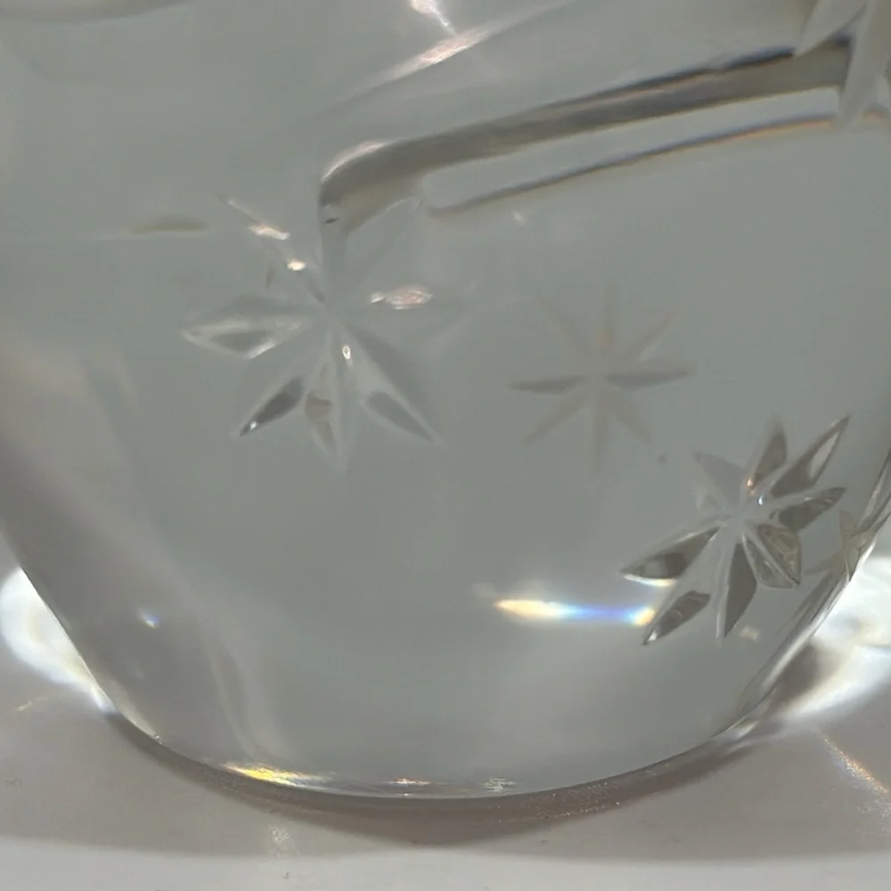 Sullivans Handmade In Poland Lead Crystal Morning Star Paperweight Egg 2000